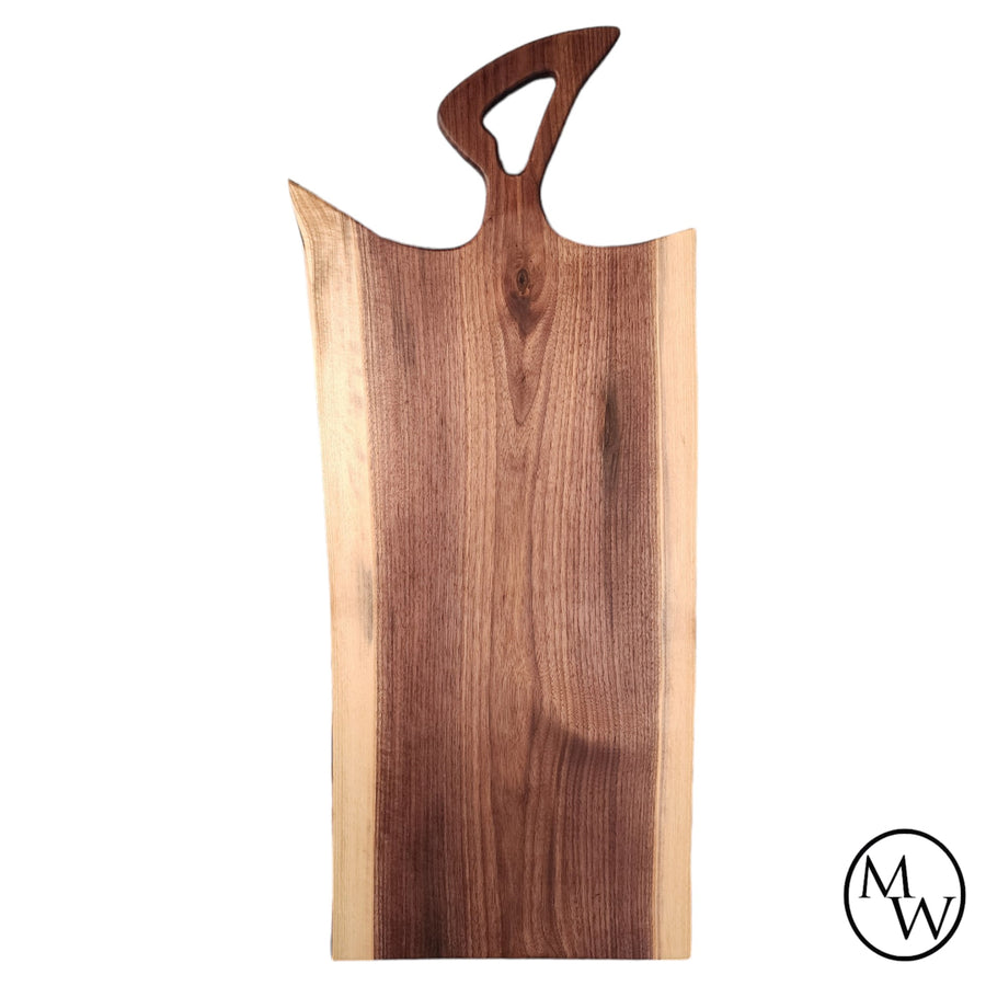 Walnut Live Edge Charcuterie Board With A Loop Handle